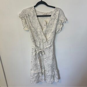 Linen blend wrap dress NWT